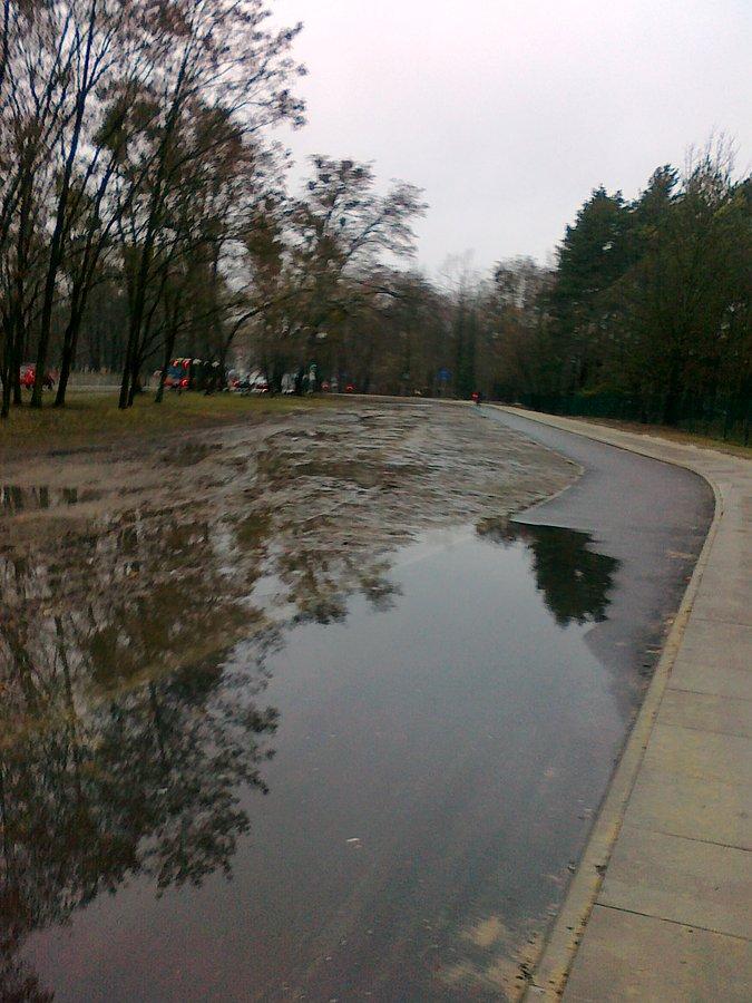 Błąd w sztuce. Ddr zrobiona niżej niż trawnik i stąd zalana wodą przy roztopach