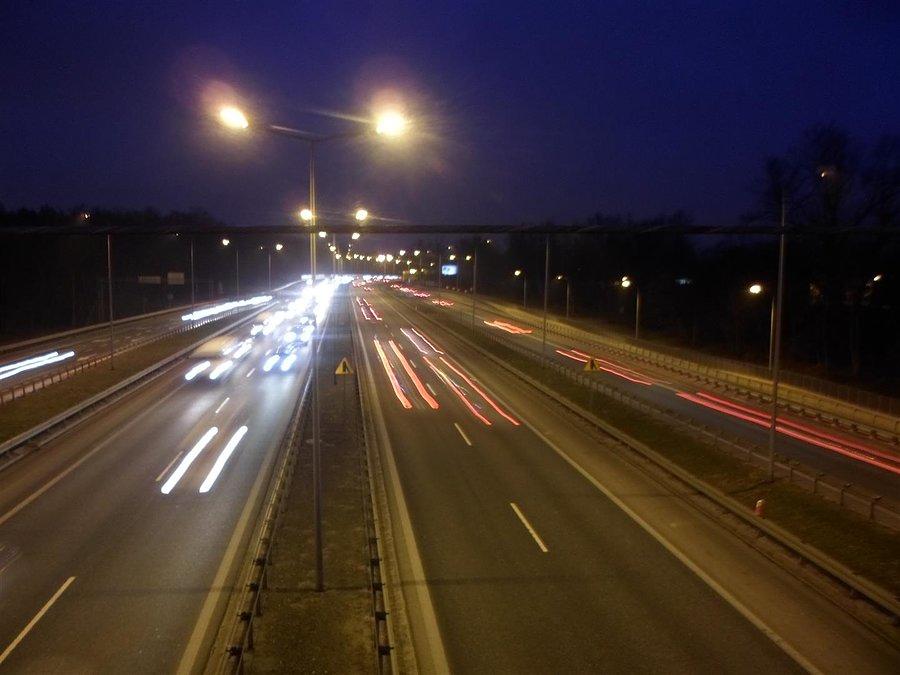 Wieczorem na kładce rowerowej
