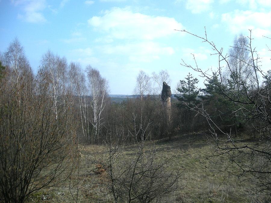 Komin wapiennika na zboczu góry Lisica w Kusiętach