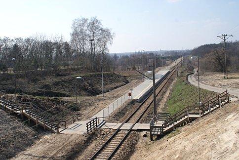 Widok z remontowanego wiaduktu w Białobrzegach