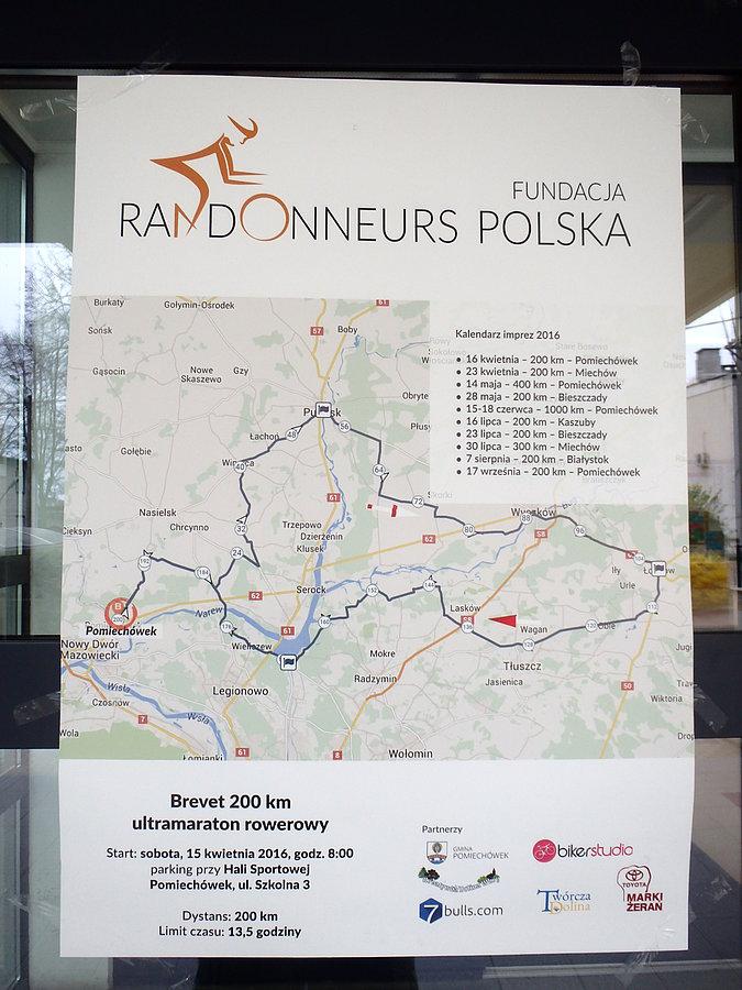 Brevet 200. Pomiechówek 16.04.2016