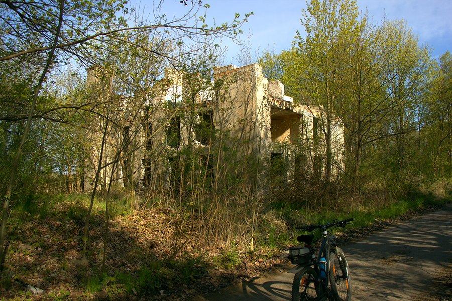 Ruiny dawnych obiektów na lotnisku