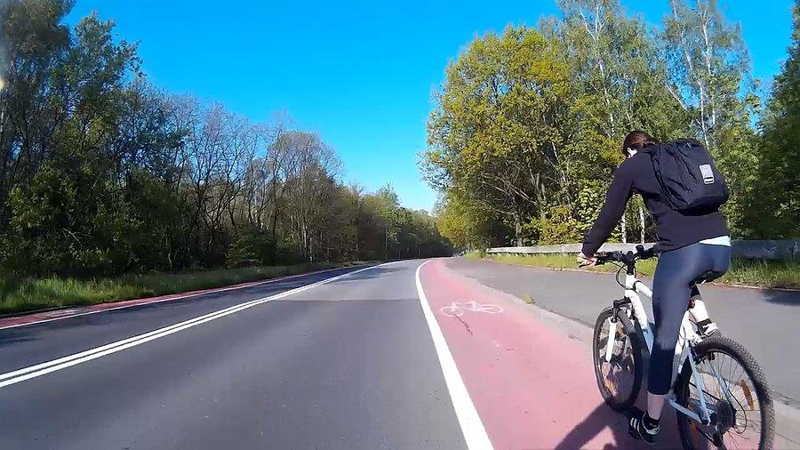 Rowerzysta w Zabrzu