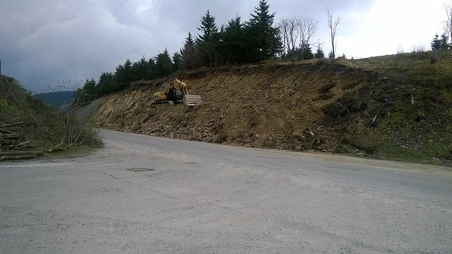 Cervenohorske sedlo remont drogi w stronę Sumperka
