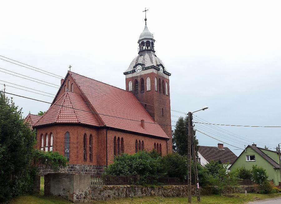 Krzęcin (niem.Kranzin) Kościół parafialny p.w. św. Jana Chrzciciela z 1910 r