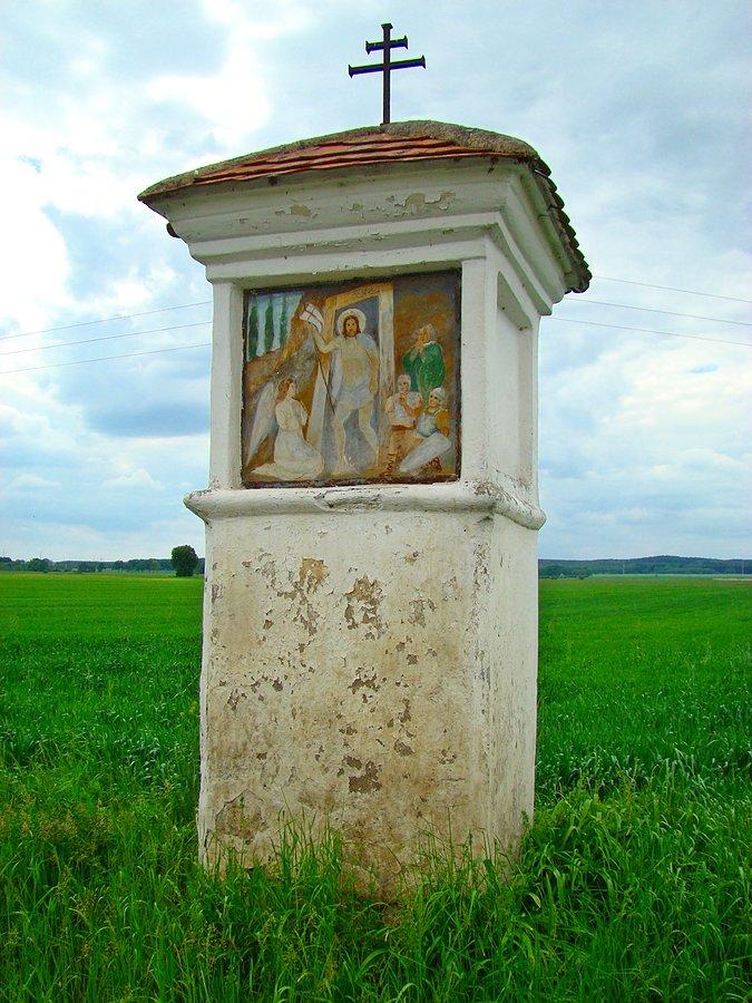 Kapliczka przydrożna na drodze między Starą Rzeką a Wilczynem