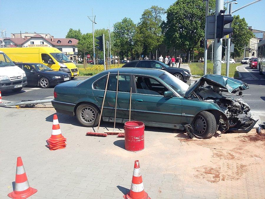 Wypadek na Rondzie Trzech Krzyży w Częstochowie I
