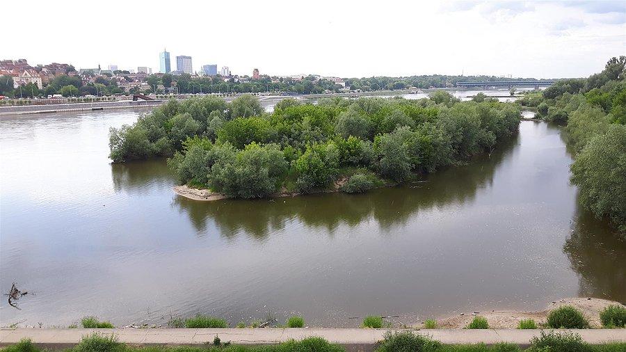 Widok na praską wyspę z Mostu Śląsko-Dąbrowskiego