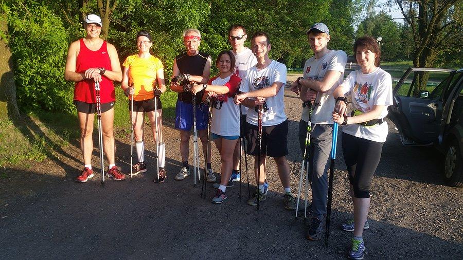 Trening Zabieganych kijarzy w Lasku Aniołowskim