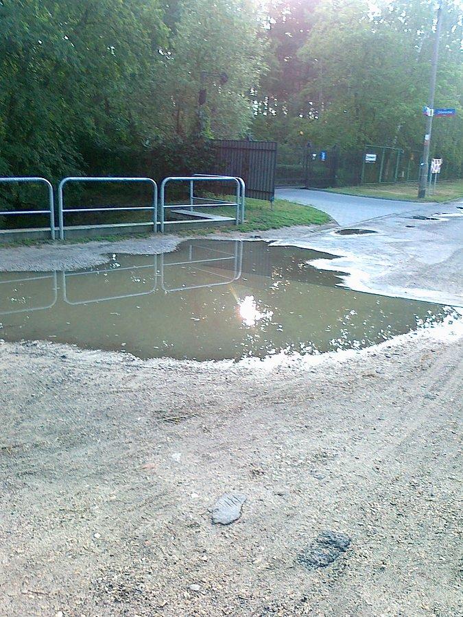Kałuze po wczorajszym deszczu