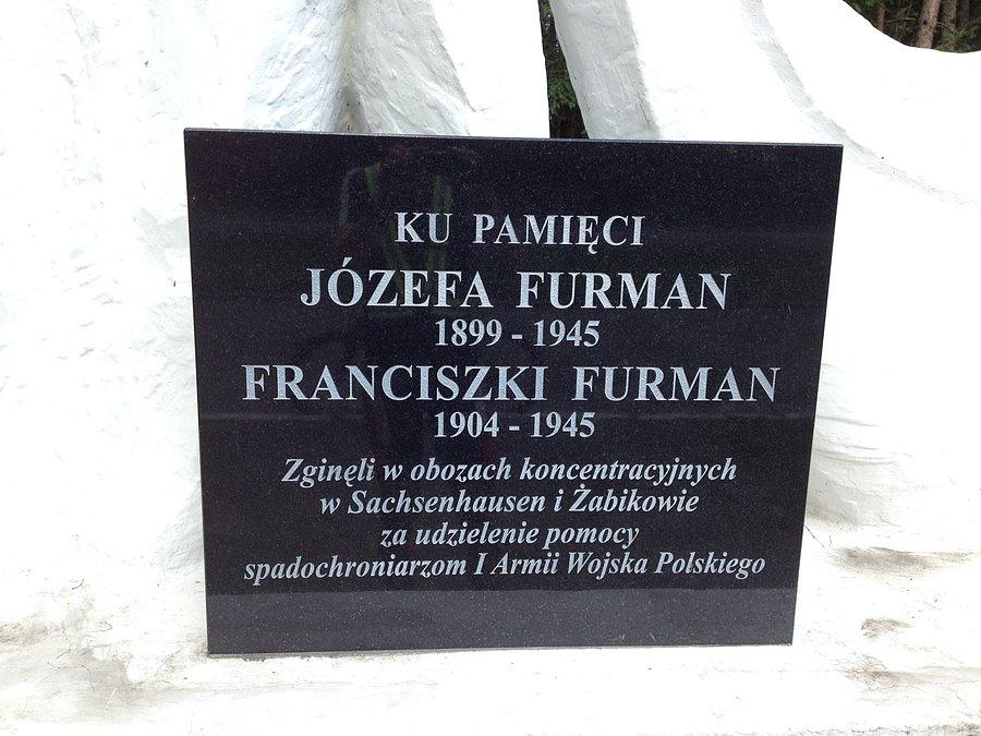 Tablica pamiątkowa na pomniku spadochroniarzy