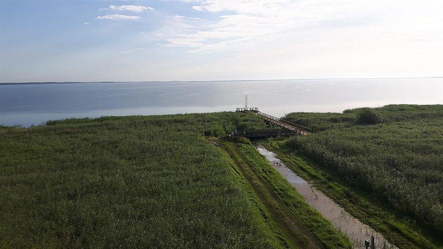 Widok z wieży na Jezioro Gardno
