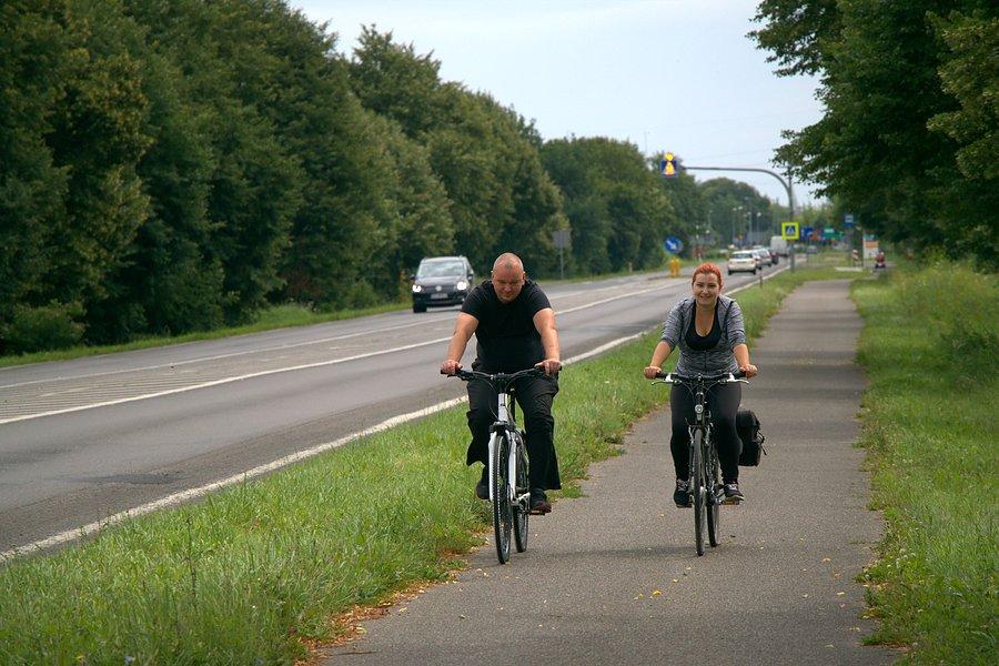 Ola i Grzesiek w drodze nad Miedwie