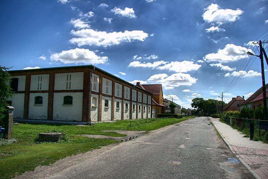 Stare folwarczne zabudowania w Wójcinie