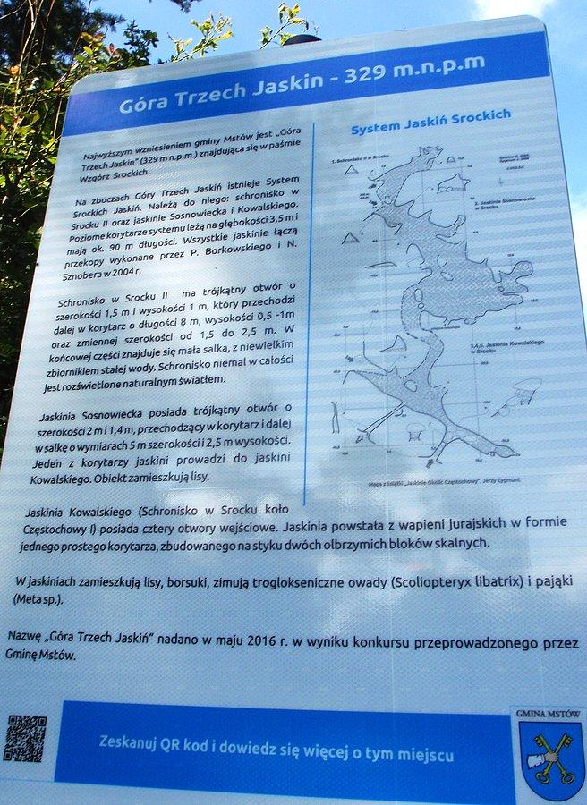 Góra trzech Jaskiń- tablica informacyjna
