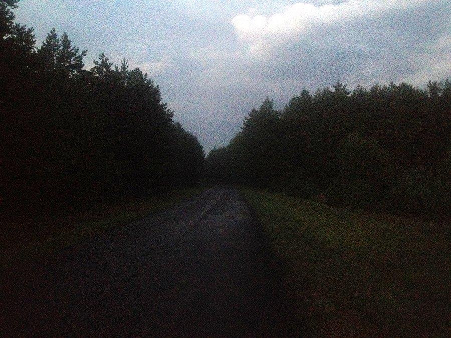 No i po ulewie - wyruszam z Mężyka - jest 21:15 - jazda nocą i to bez światła z przodu :)