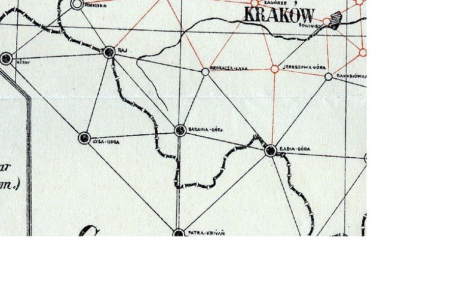 Sieć triangulacyjna (wycinek mapy)