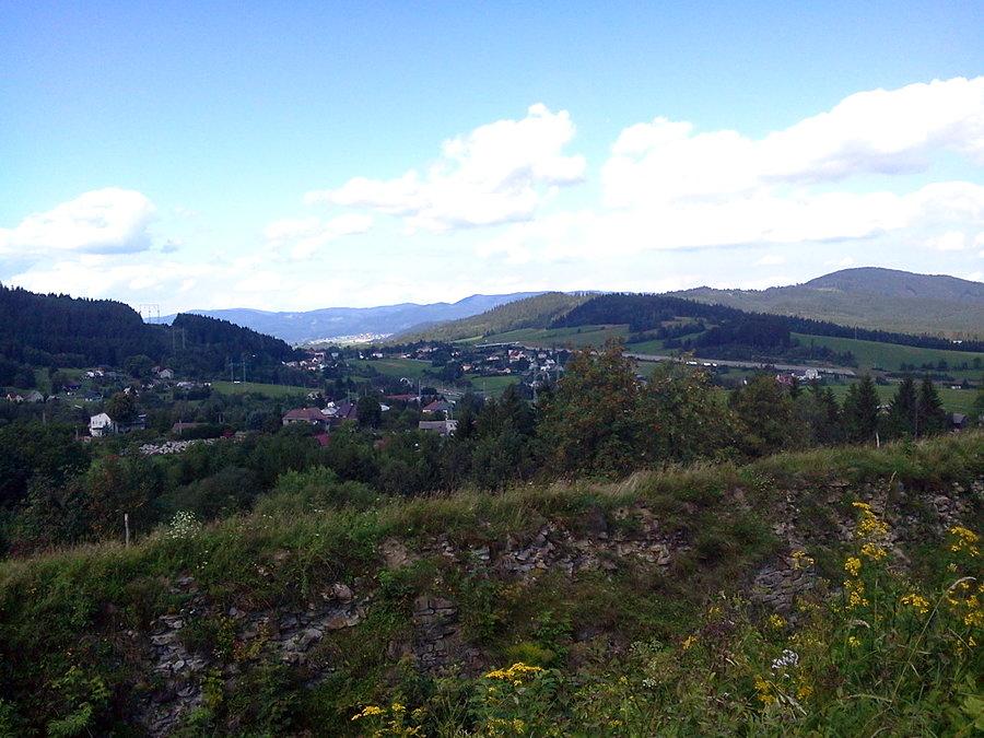 Widok z Szańców na Przełęcz Jabłonkowską