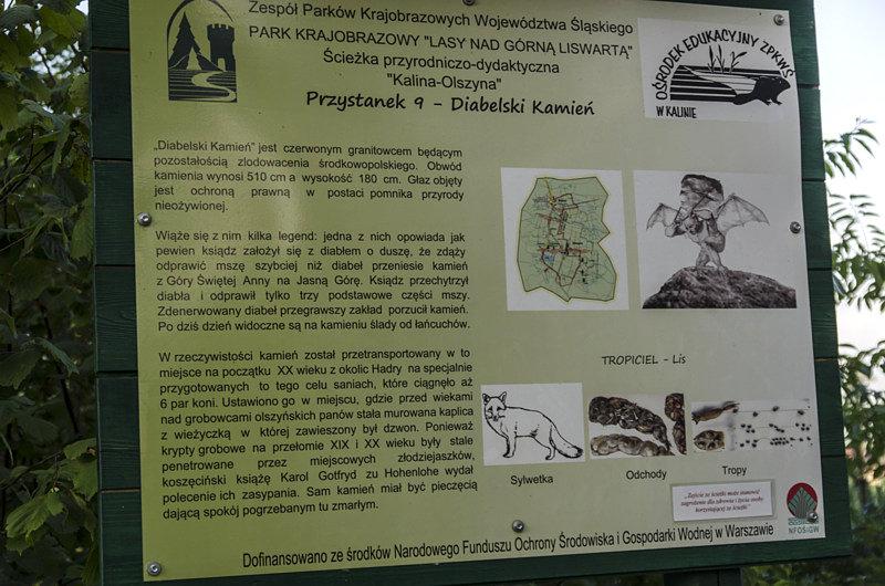 Tabliczka przy kamieniu