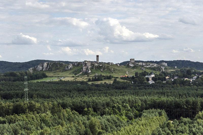 Widać zamek w Olsztynie