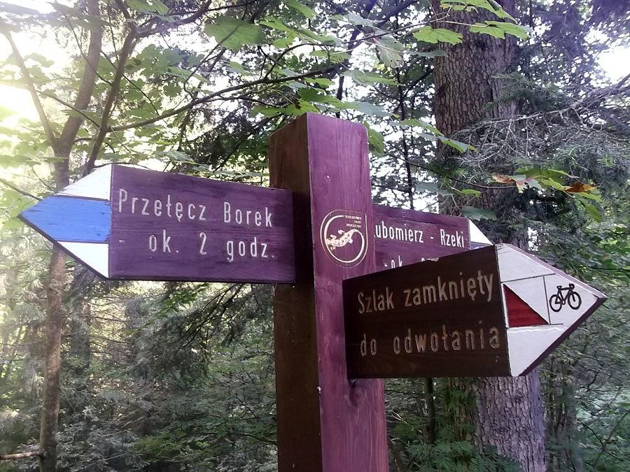 Niespodzianka - zamknięty szlak