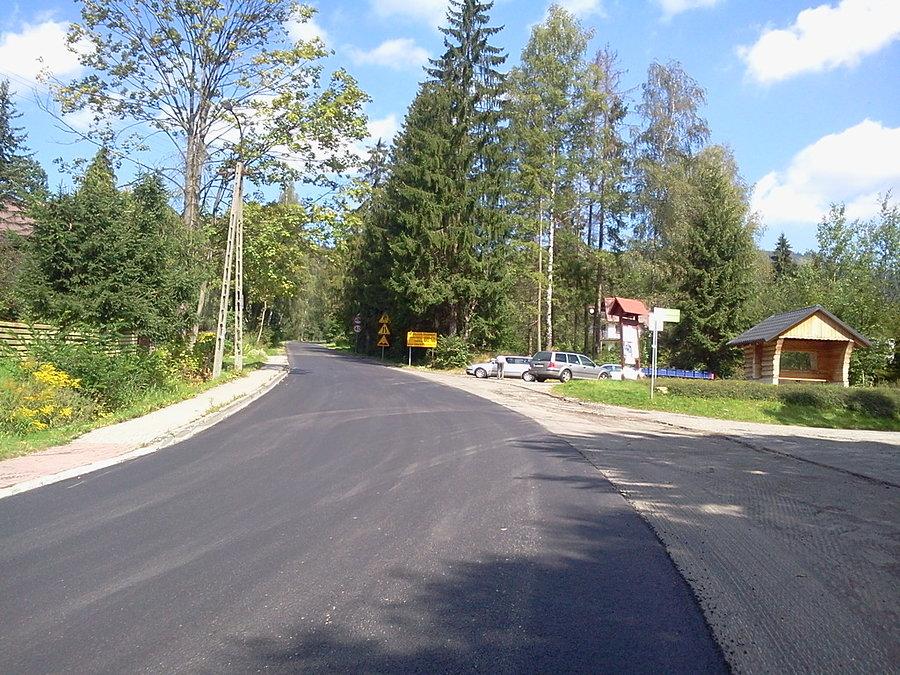 Początek podjazdu na Salmopol