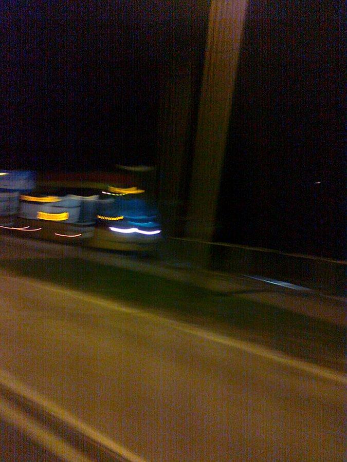 Tramwaj na pętli Boernerowonieco się rozmazał