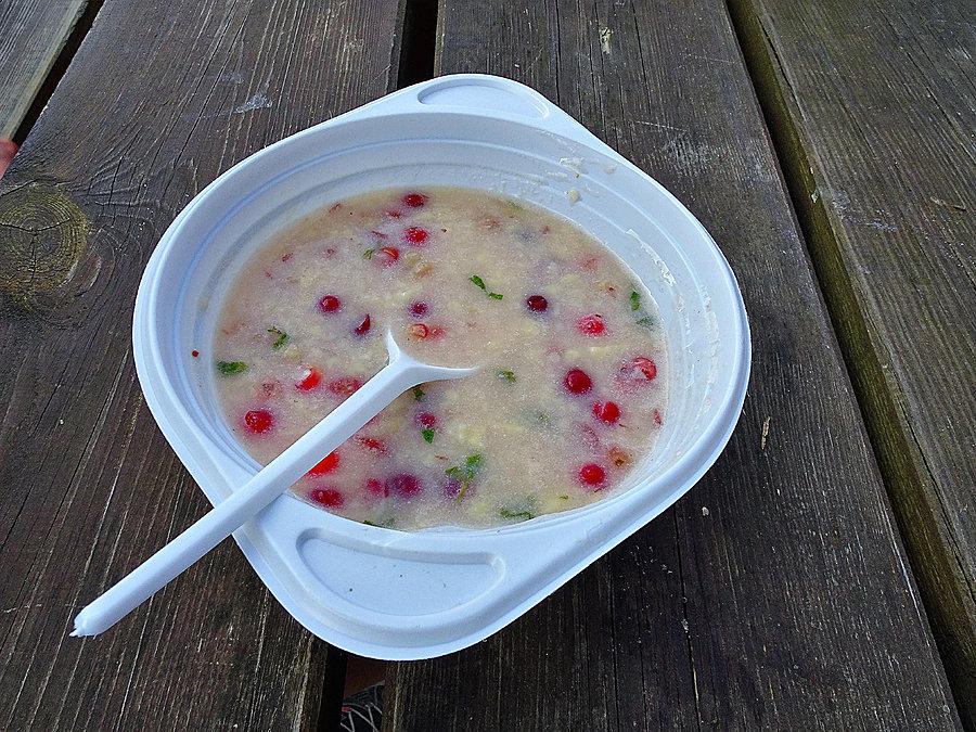 III Festiwal Żurawiny w Dobrogoszczy na Kaszubach. Zupa żurawinowa
