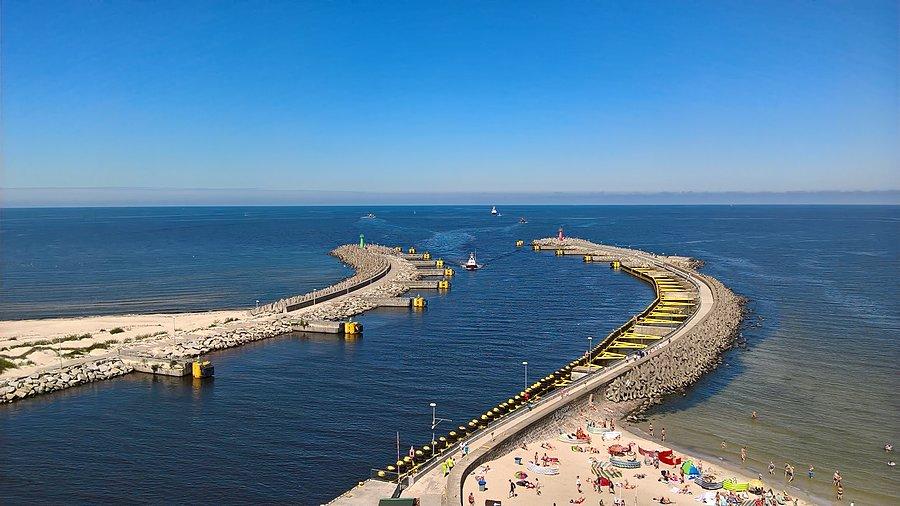 Widok z latarni w Kołobrzegu