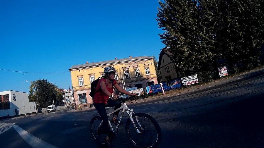 Rowerzystka w Gliwicach