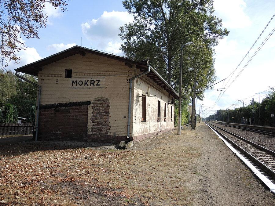 Zabudowania na stacji kolejowej w Mokrzu