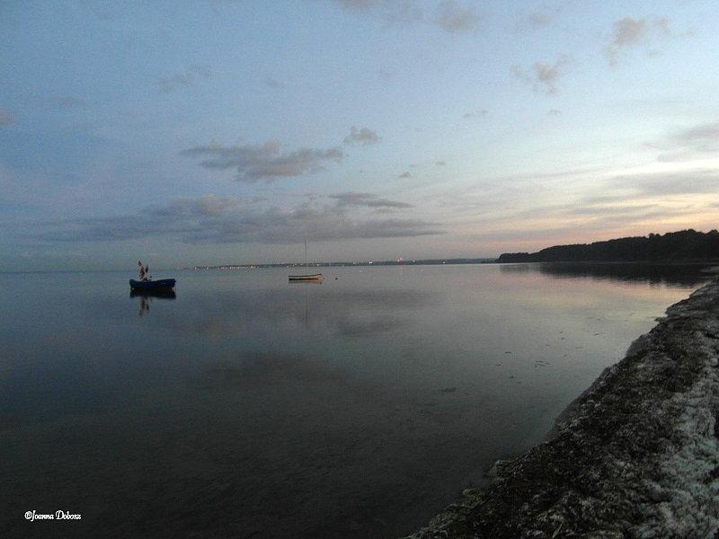 Zatoka Pucka o zmierzchu