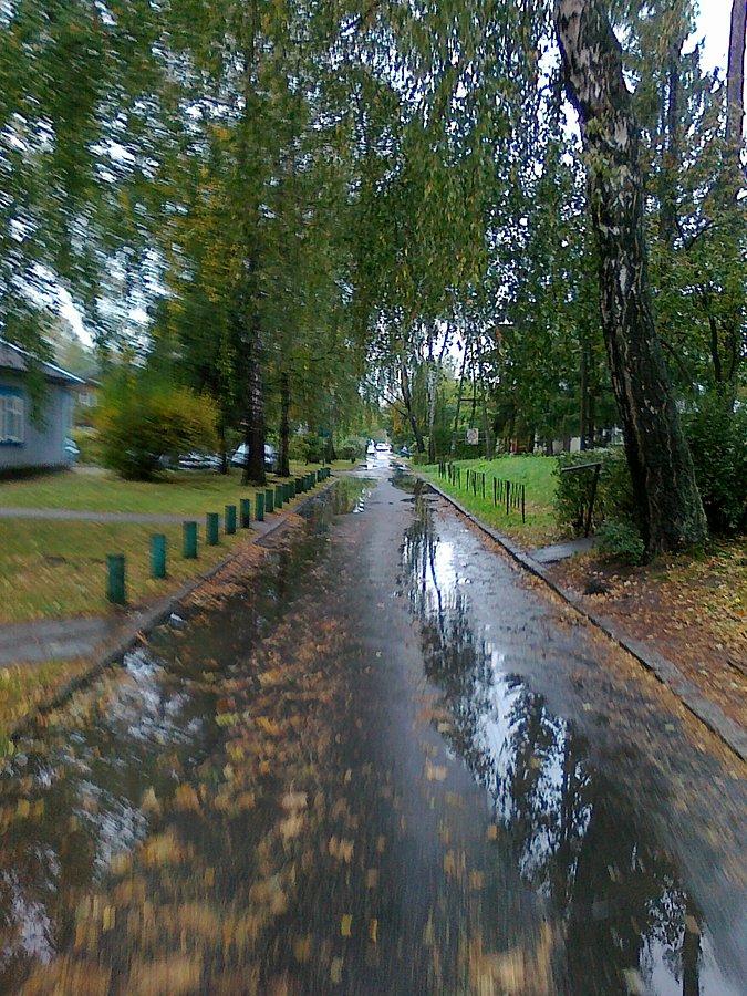 Deszczowa alejka na Osiedlu Przyjaźń