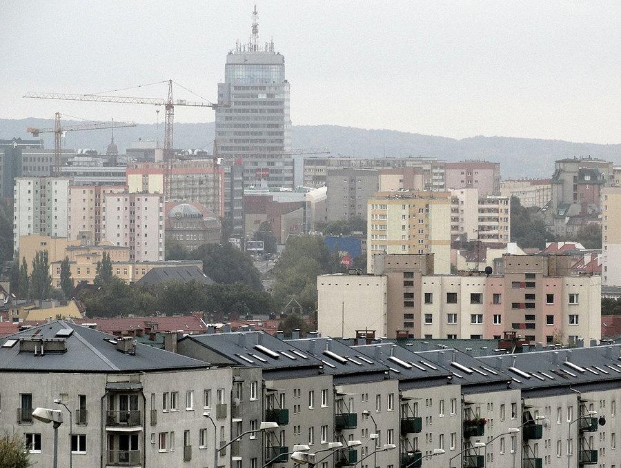 Z ulicy Duńskiej widok na Szczecin - niestety było ponuro