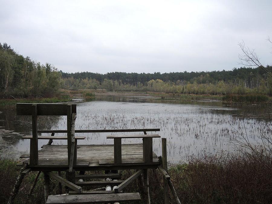 Widok na trzecie jezioro z jednego z pomostów