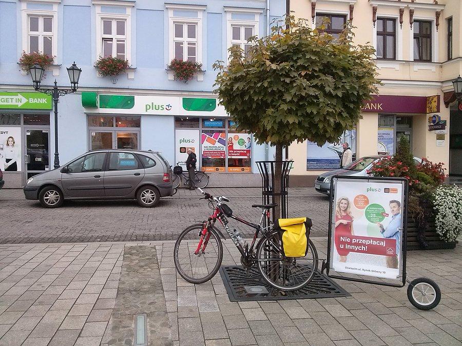Mobilna rowerowa reklama w Rynku