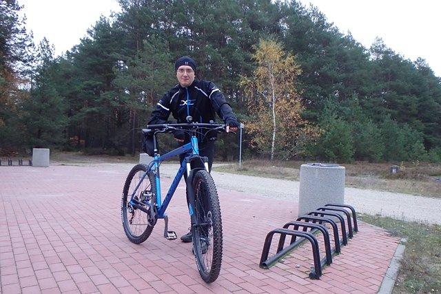 Na stacji rowerowej szlaku Myślęcinek-Fordon