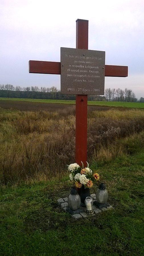 Miejsce katastrofy kolejowej z 27.0701958 w której zginęło 15 osób- pielgrzymów wracjących z góry św. Anny