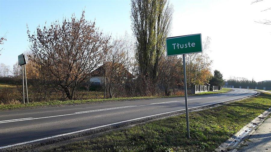 Miejscowość Tłuste na trasie Błonie - Grodzisk Maz