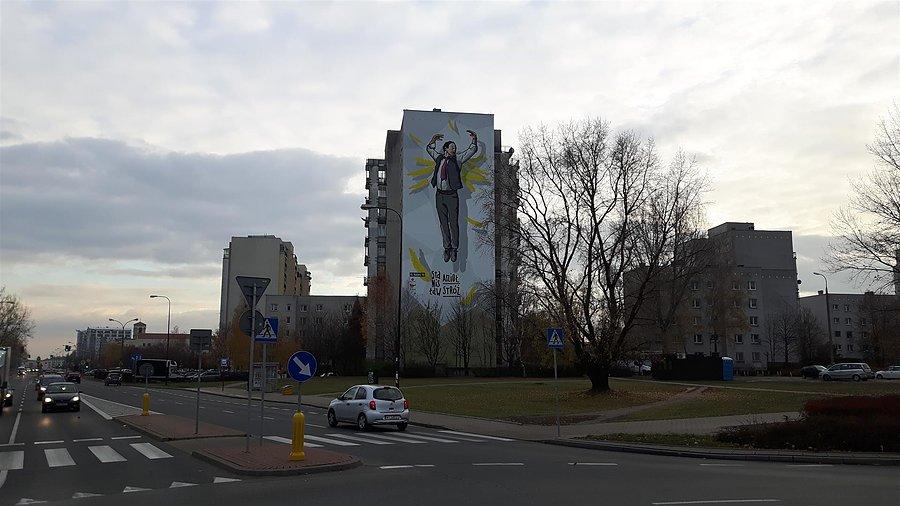 Mural na Ursynowie - Stanisław Anioł