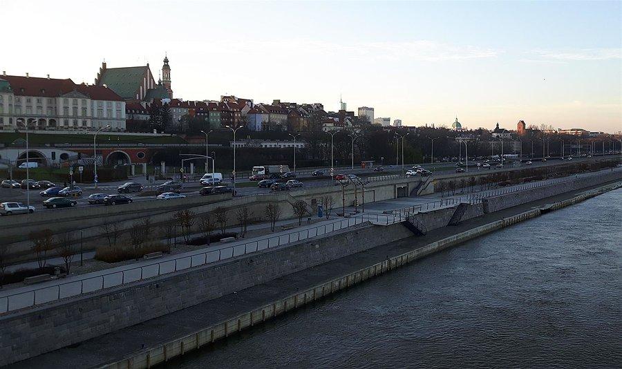 Most Śląsko - Dąbrowski - widok na bulwary i Starówkę