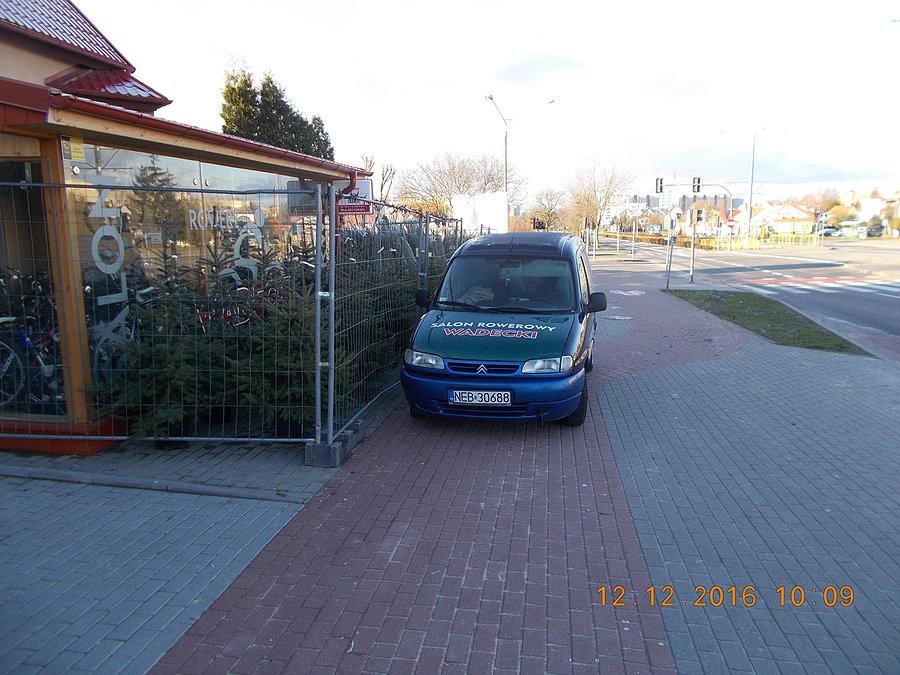 Parkowanie na ścieżce rowerowej