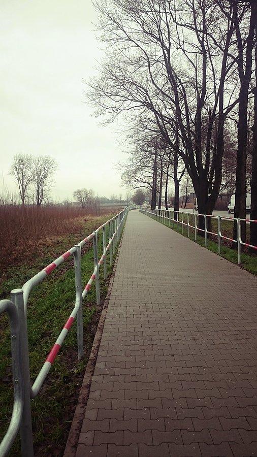 Droga dla rowerków. W prawdzie znak jest że tylko dla rowerów to podejrzewam że piesi też tędy chodzą bo na jezdni nie ma pobocza
