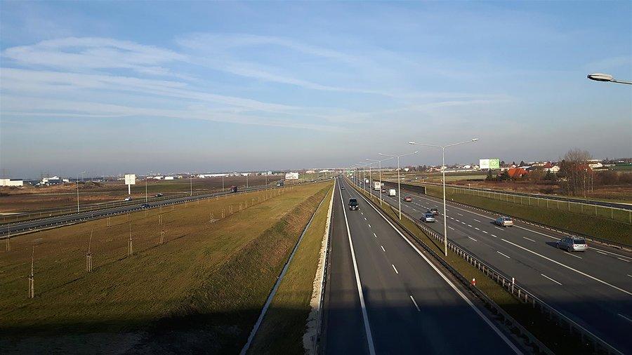 Nad S7 w Suchym Lesie widok na północ
