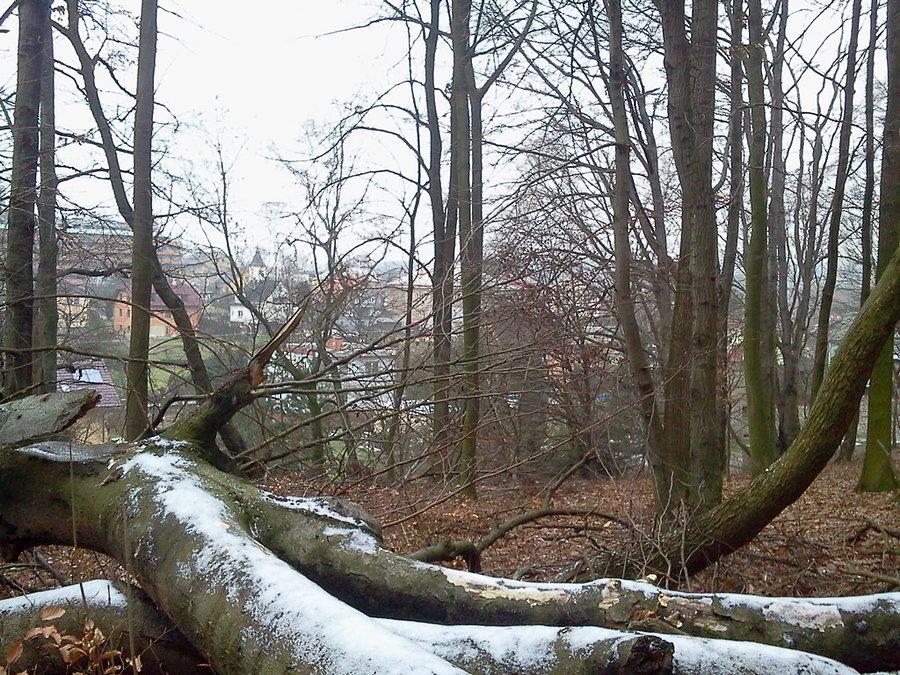 Widok znad sztolni w kierunku kaplicy