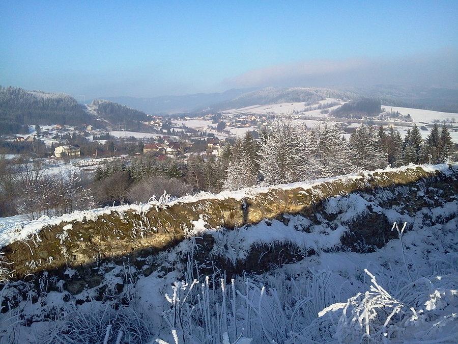 Widok z Szańców na Przełęcz Jabłonkowską