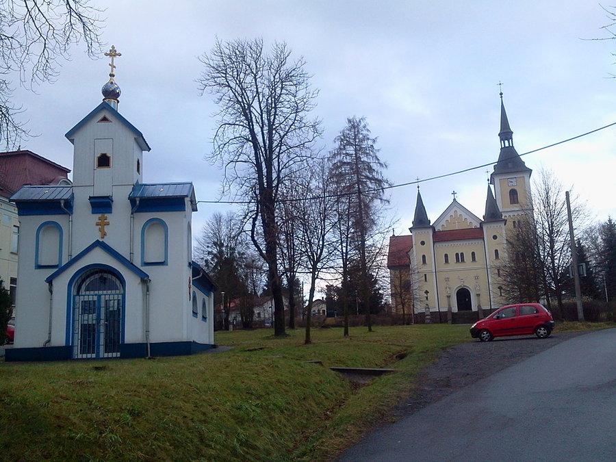 Cerkiew i kościół w Ostrawie Michałkowicach