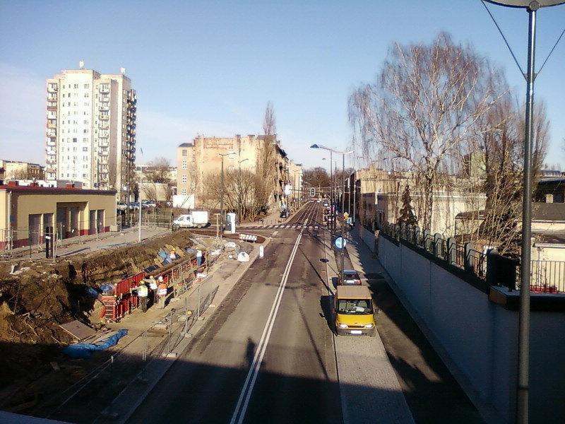 Widok na Tramwajową z Nowowęglowej