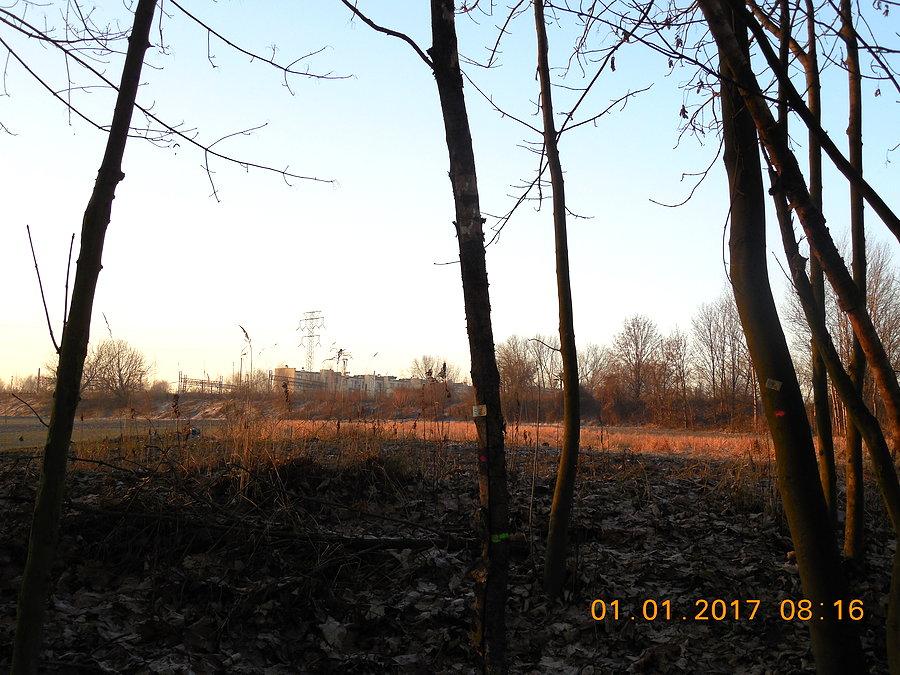 Osiedle przy ulicy Okrężnej widziane zza linii kolejowej nr 131 Chorzów Batory-Tczew
