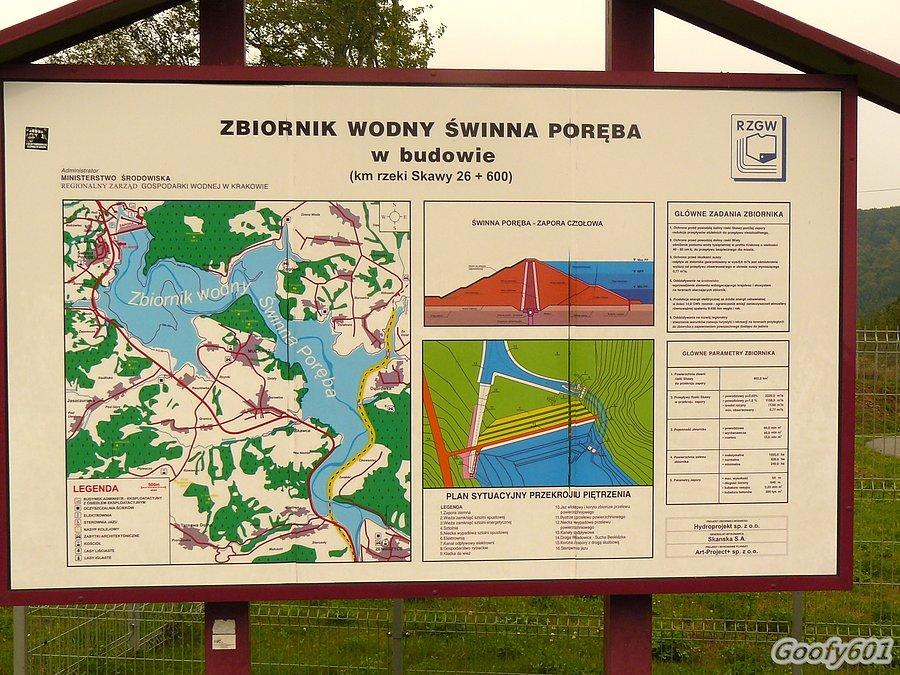 Tablica informacyhna przy zaporze
